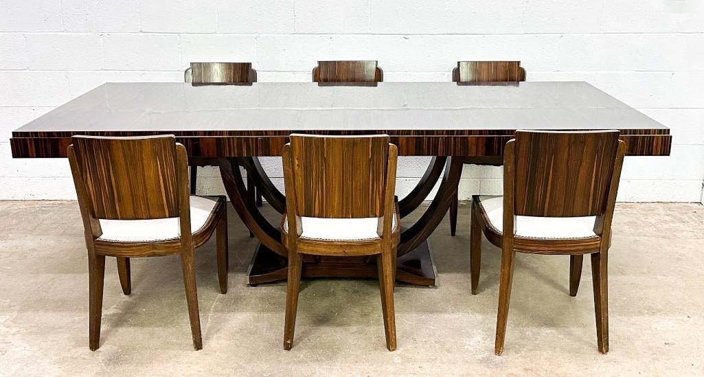 Kusler: Art Deco Style Dining Table w/ 6 Chairs (1 of 20)