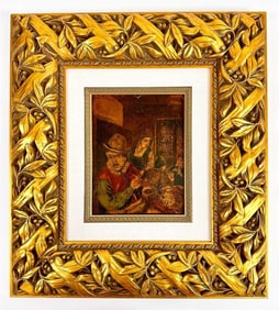 18th Century Flemish School Oil on Board, Tavern Patron