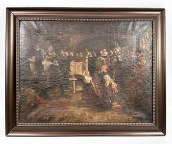 19th Century German School Oil on Canvas, No Mercy