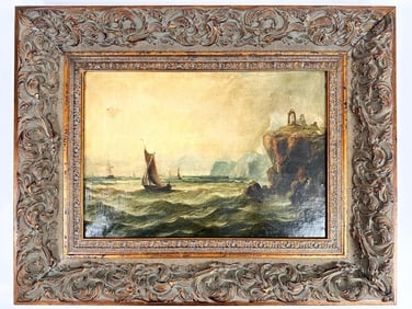 Artist Unknown (School of J.W. Turner) Oil on Canvas, Boats at Sea