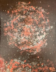 Kusler: Philip A. Solman (20th Century) Oil on Art Board,  Spacescape, 1981