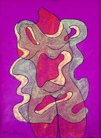 Kusler: Philip A. Solman (20th Century) Monotype on Art Board, Prince Frog 1975