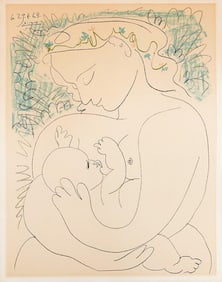 After Pablo Picasso (1881-1973) Lithograph on Paper Signed in Plate, Maternite
