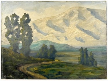 Kusler: Signed Windel Oil on Canvas Landscape