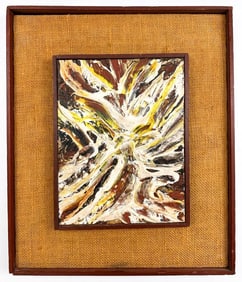 Kusler: Signed Marlo Oil on Board Abstract 1980
