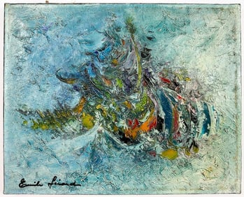 Kusler: Emile Gerard (20th Century) Oil on Canvas, Abstract, 1972