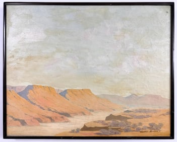 Kusler: Barry Atwater (1892-1956) Oil on Canvas Desert Landscape