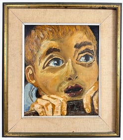 Kusler: Artist Unknown, Oil on Board, Wonderment