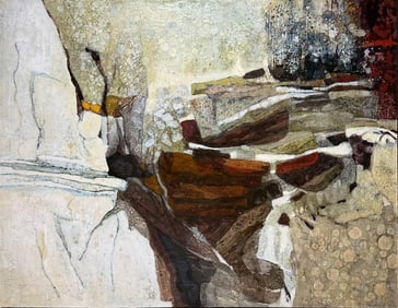 Kathleen Parks Adkison (1917-2010) Oil on Canvas, Shape of Winter, 1967