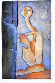 Robert Santore (20th/21st Century) Lithograph on Paper, Untitled Abstract Figure 1985