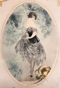 Louis Icart (1888-1950) Aquatint Etching, Spilled Jug of Milk, 1925
