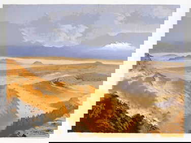 Luis Nishizawa (1918-2014) Serigraph on Paper, Desert Landscape