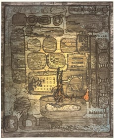 Doris Seidler (1912-2010) Mixed Technique Intaglio on Paper, Arkhaios XVI, 1963