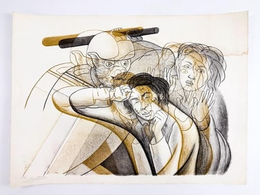 Arturo Estrada (b. 1925) Lithograph on Paper, Central America Today