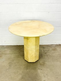 Post Modern Faux Marble Round Octagonal Table