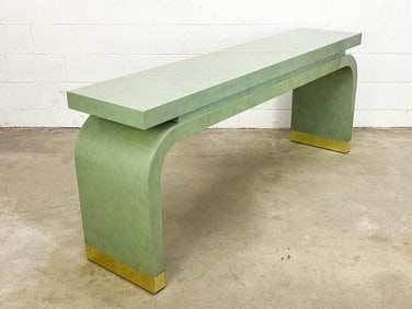 Alessandro for Baker Custom Postmodern Green Sofa Console Table