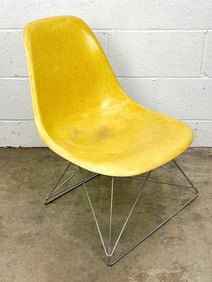 Eames Side Chair Yellow Fiberglass on Cat's Cradle Base