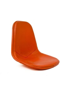 Eames Side Chair Orange Full Cover Naugahyde on White Wire (shell only)