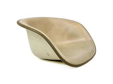 Eames Arm Chair Gray La Fonda Naugahyde on Parchment Fiberglass (shell only)