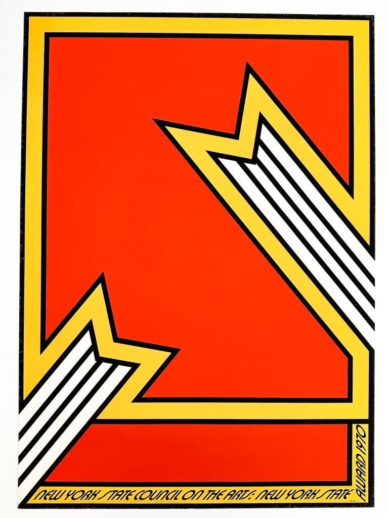 Nicholas Krushenick (1929-1999) Lithograph, New York State Council On The Arts, Award 1970: Nicholas Krushenick (1929-1999) Lithograph, New York State Council On The Arts, Award 1970Artwork is an untitled Poster for the New York State council on the Arts.Condition: Artwork is in good conditi