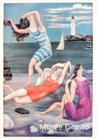 Vintage Musee Picasso Poster 1918 Les Baigneuses