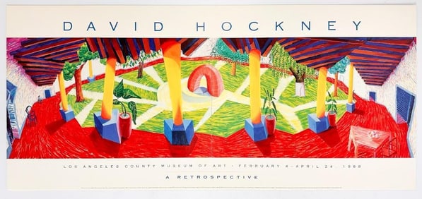 David Hockney, A Retrospective at LACMA 1988 Poster