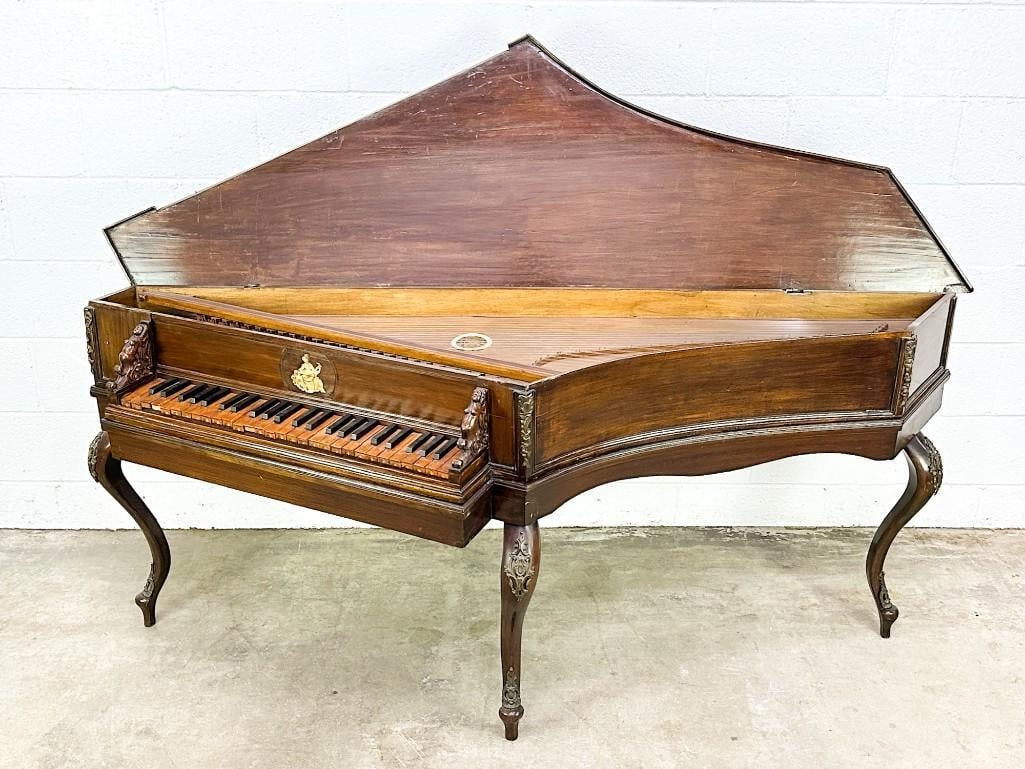 Antique Victorian Spinet Harpsichord Keyboard: Antique Victorian Spinet Harpsichord KeyboardThis is a true antique instrument. The keyboard separates from the legs. Incredibly detailed artistry throughout including wood/bone carvings and decorativ