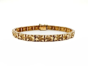 14k Yellow Gold Nugget Bracelet