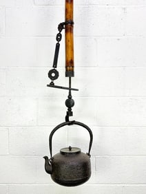 Antique Japanese Jizai Kagai Hearth Kettle Iron Teapot