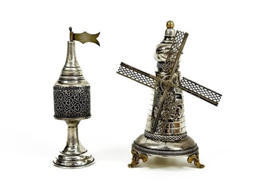 Lot of 2 Sterling Silver Judaica Havdalah Spice Towers