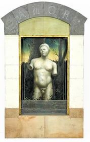 Alexander Mihaylovich (b. 1961) Mixed Media Painting Sculpture Depicting Bust of Man