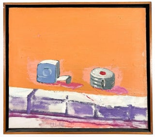 Martin Lubner (1929-2016) Oil on Canvas, Two Tape Measures, 1968