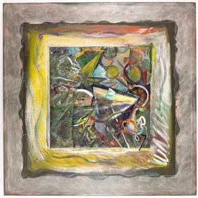 Artist Unknown Oil on Canvas Abstract Y2K