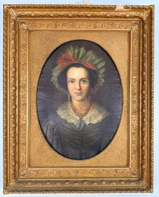 19th Century Oil on Canvas Portrait of a Woman