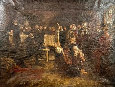 19th Century German School Oil on Canvas, No Mercy