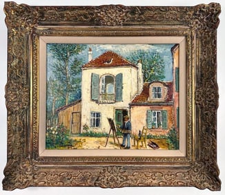 Alois Lecoque (1891-1981) Oil on Panel, Lecoque's Studio at Cape d'Antibes