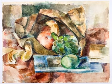 Signed Nash, Watercolor on Paper, Untitled Still Life, 1930