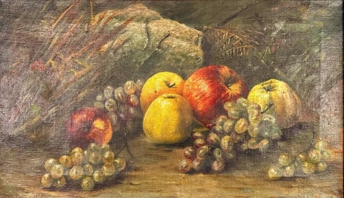 Unknown Artist, Oil on Canvas, Still Life with Fruit