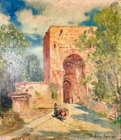 Colin Campbell Cooper (1856-1937) Oil on Canvas, Alhambra Gate of Justice