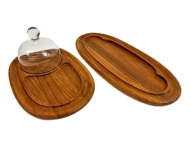 2 Dansk Midcentury Teak Charcuterie Cheese Cutting Boards