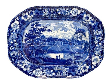 Antique Staffordshire Transferware Porcelain Meat Platter