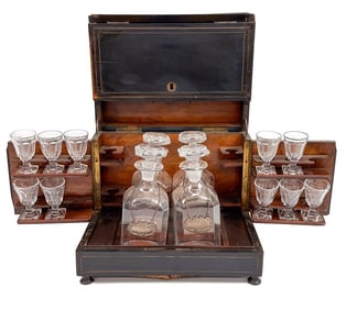 Antique Napoleon III Tantalus Bar Decanter Set