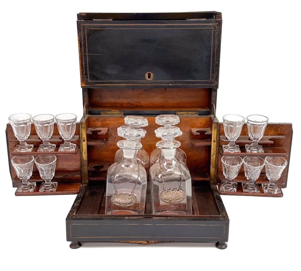 Antique Napoleon III Tantalus Bar Decanter Set (1 of 4)