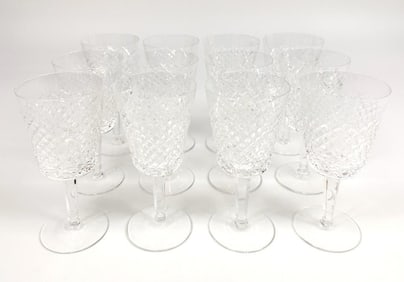 Set of 12 Waterford Crystal Alana Water Goblets