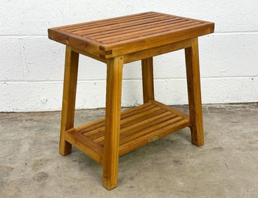 Smith & Hawken Teak Wood Outdoor Patio Stool