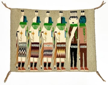 Vintage Navajo Yei Rug Weaving