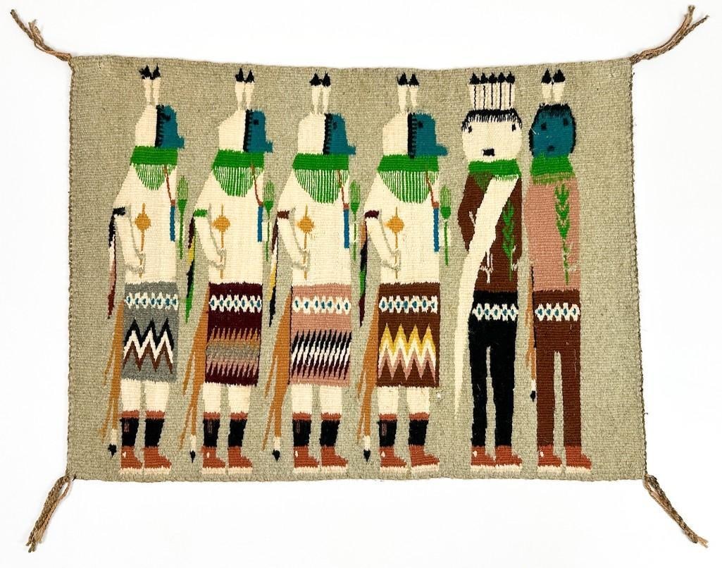 Vintage Navajo Yei Rug Weaving (1 of 8)