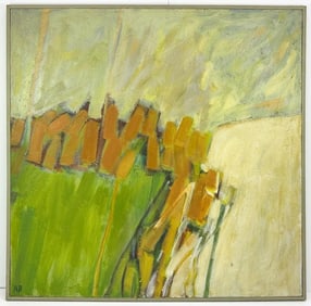 Signed N. Bradley Midcentury Modern Abstract Oil on Canvas, 1963 Mexico
