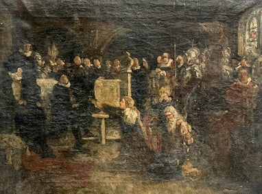 19th Century German School Oil on Canvas, No Mercy