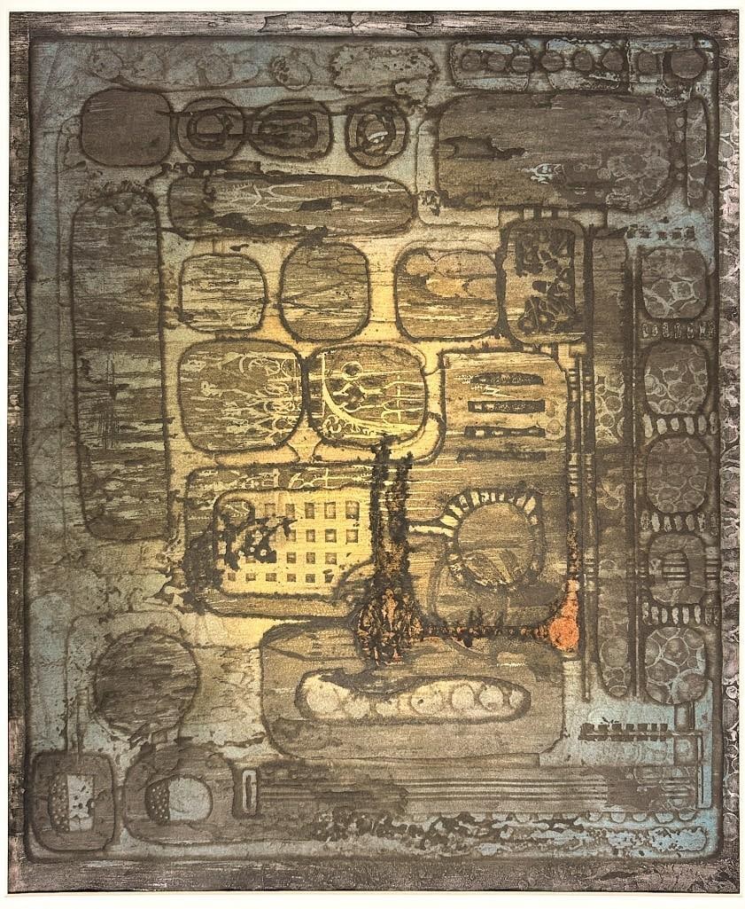 Doris Seidler (1912-2010) Mixed Technique Intaglio on Paper, Arkhaios XVI, 1963 (1 of 6)
